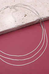 TRIPLE LAYER THIN FLAT CHAIN NECKLACE