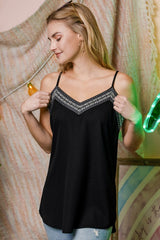 Trim Attached Camisole Top with Adjustable Trim