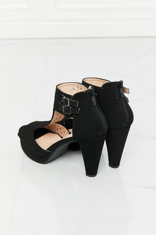 Forever Link Jive With Me Laser Cut Peep Toe T-Strap Heels