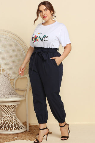 Plus Size 2 piece Graphic and Jogger Set