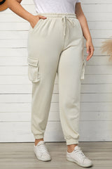 Plus Size Elastic Waist Joggers with Pockets